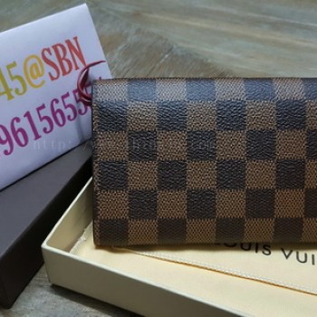 กระเป๋าสตางค์ Louis Vuitton Emilie Damier Ebene ของแท้