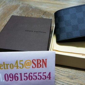กระเป๋าสตางค์ Louis Vuitton Slender Wallet Damier Graphite ของแท้