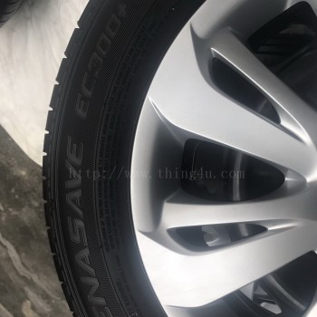 ชุดยางDunlopถอดป้ายแดงพร้อมล้อกะทะ185/65R15 ปี17 Mazda2 skyactive 